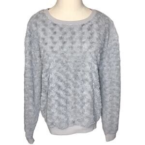 Eyelash Couture Size Large Gray Swirled Fuzzy Sweatshirt Sweater